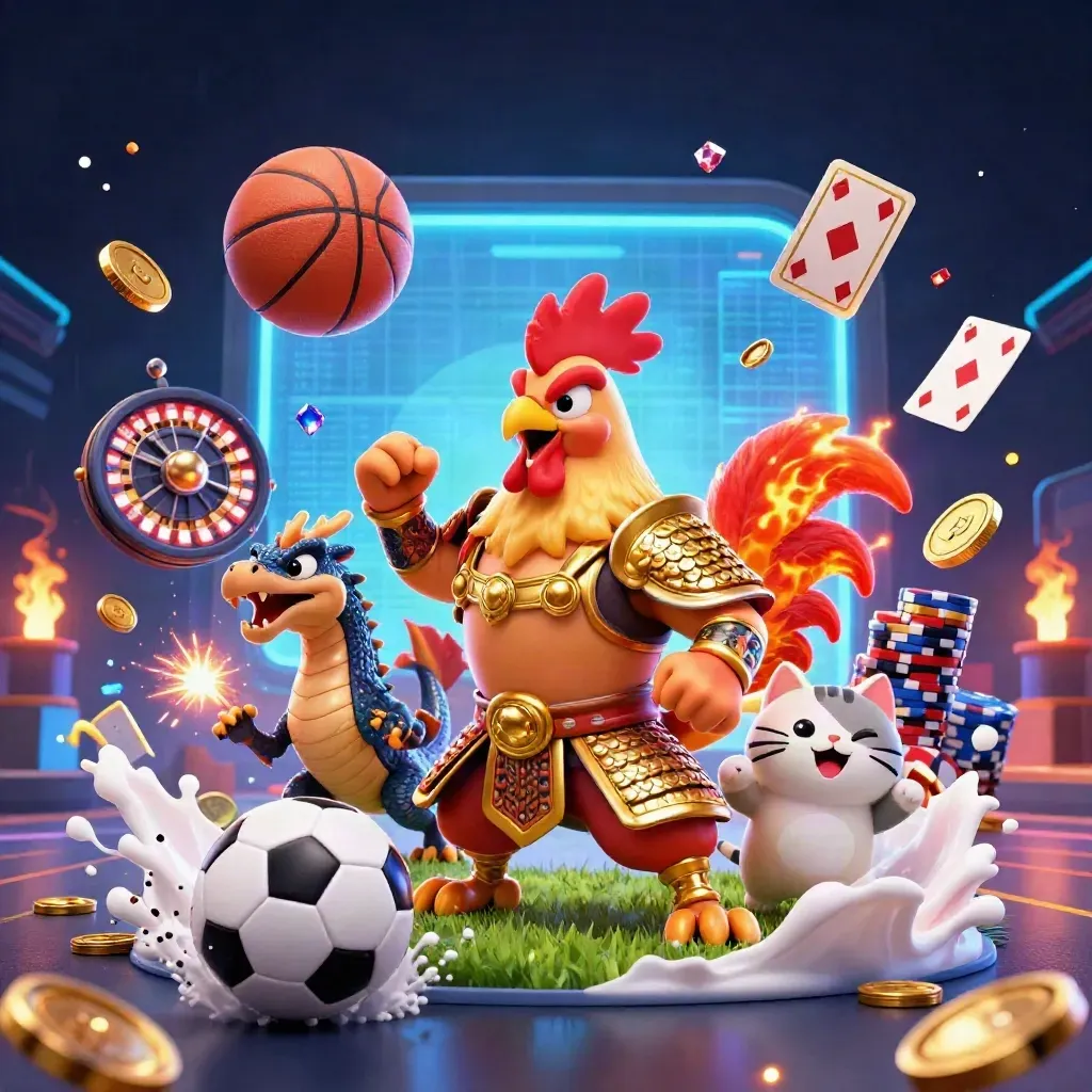 Gallo samurai, drago e gatto fortunato tra pallone, basket e fiches luminose